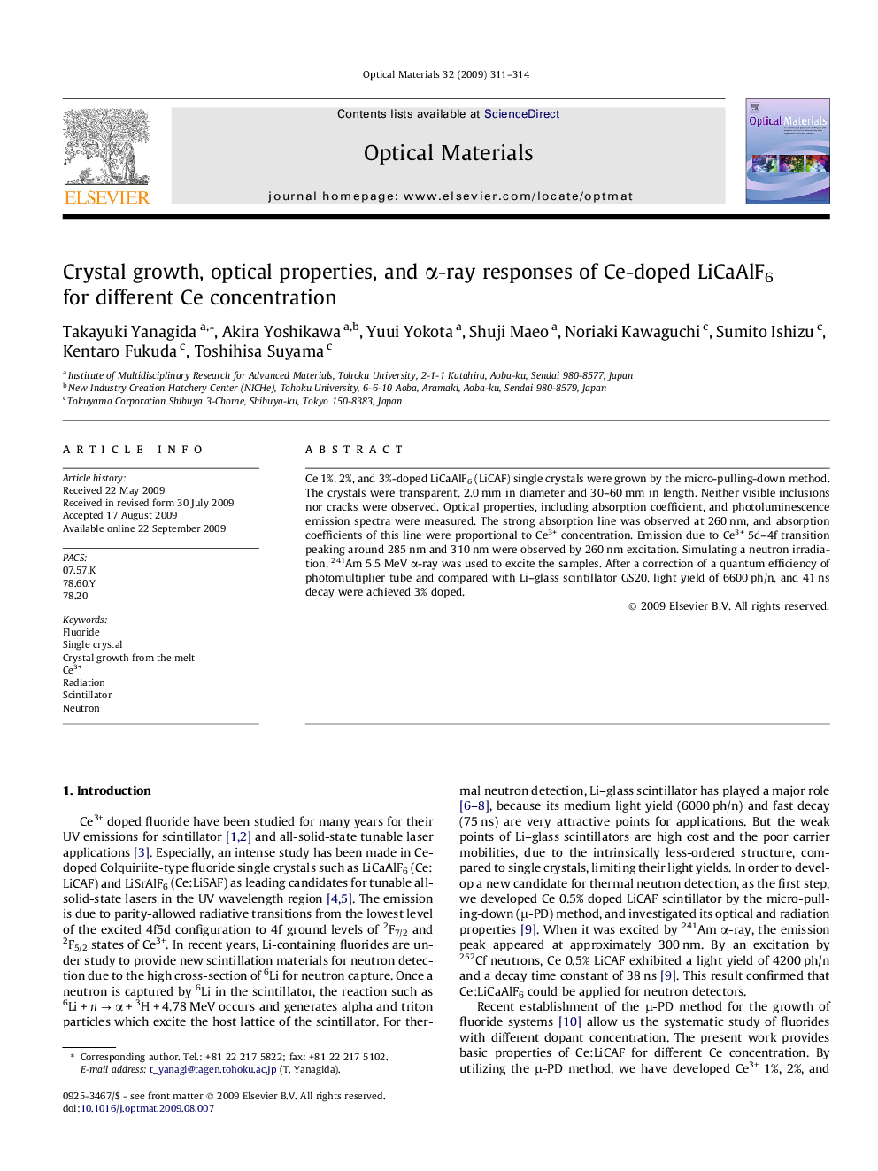 Crystal growth, optical properties, and α-ray responses of Ce-doped LiCaAlF6 for different Ce concentration