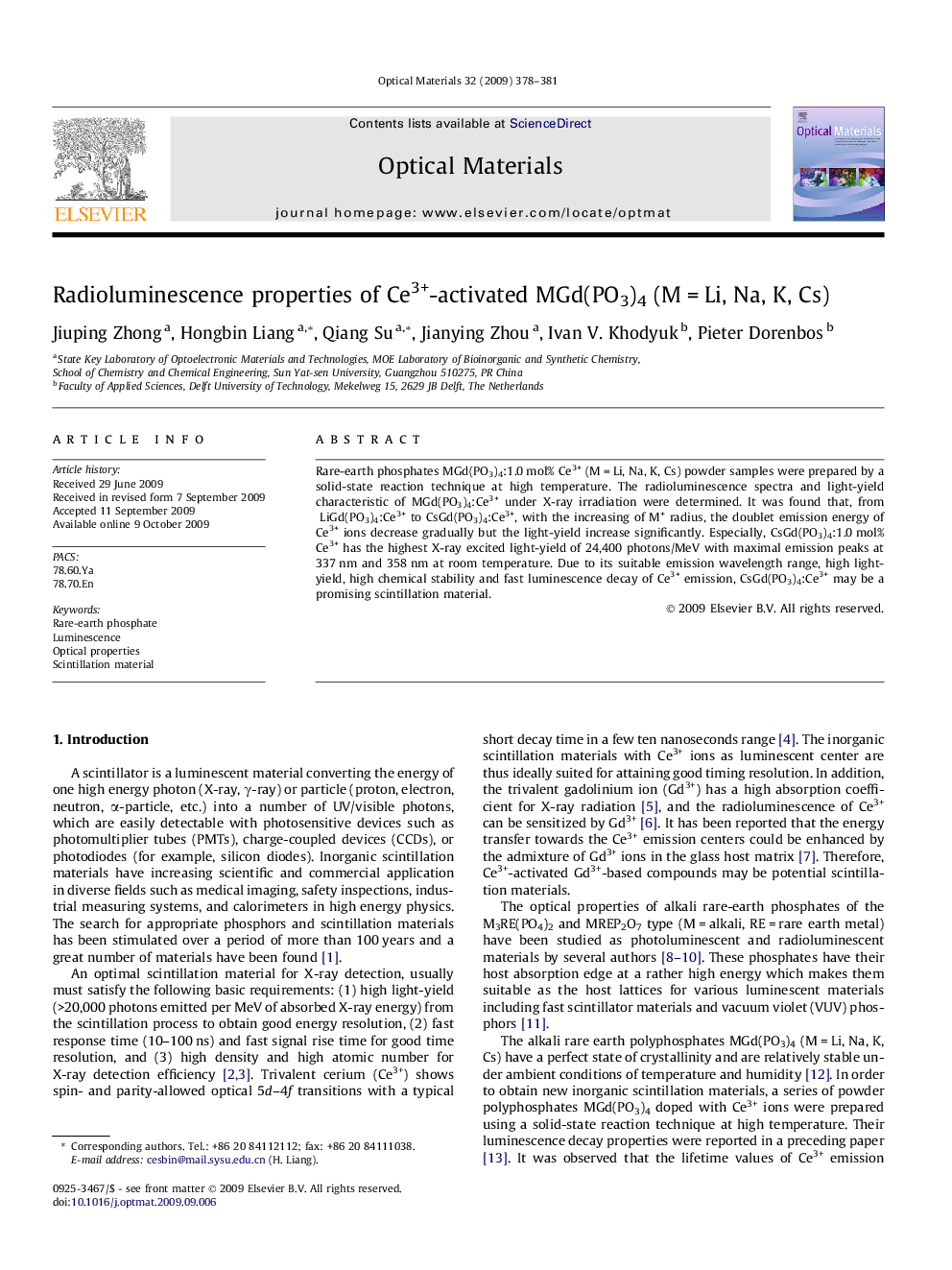 Radioluminescence properties of Ce3+-activated MGd(PO3)4 (MÂ =Â Li, Na, K, Cs)