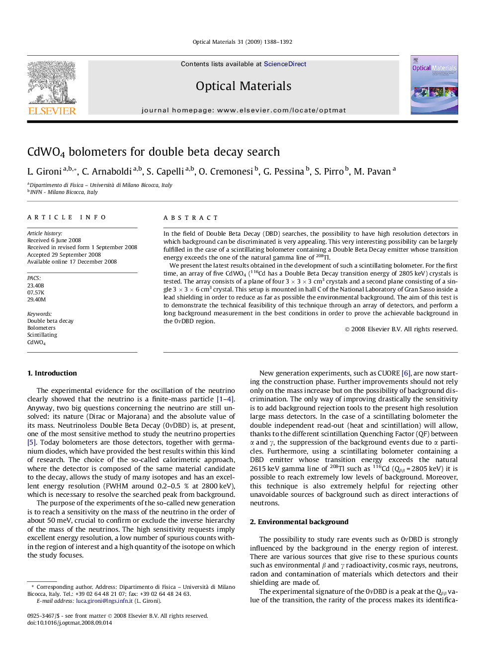 CdWO4 bolometers for double beta decay search