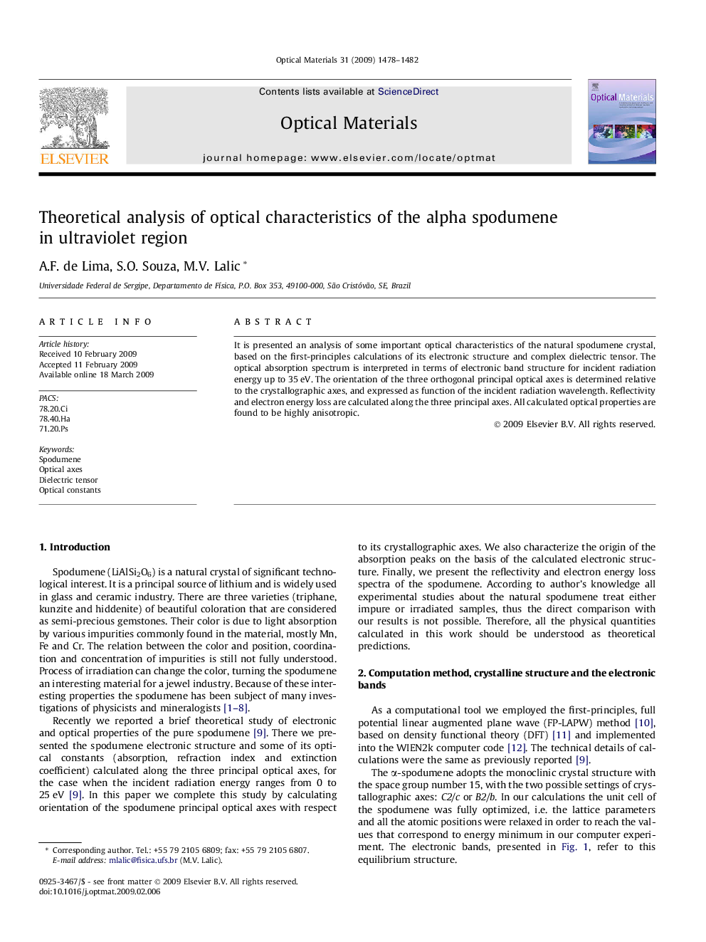 Theoretical analysis of optical characteristics of the alpha spodumene in ultraviolet region