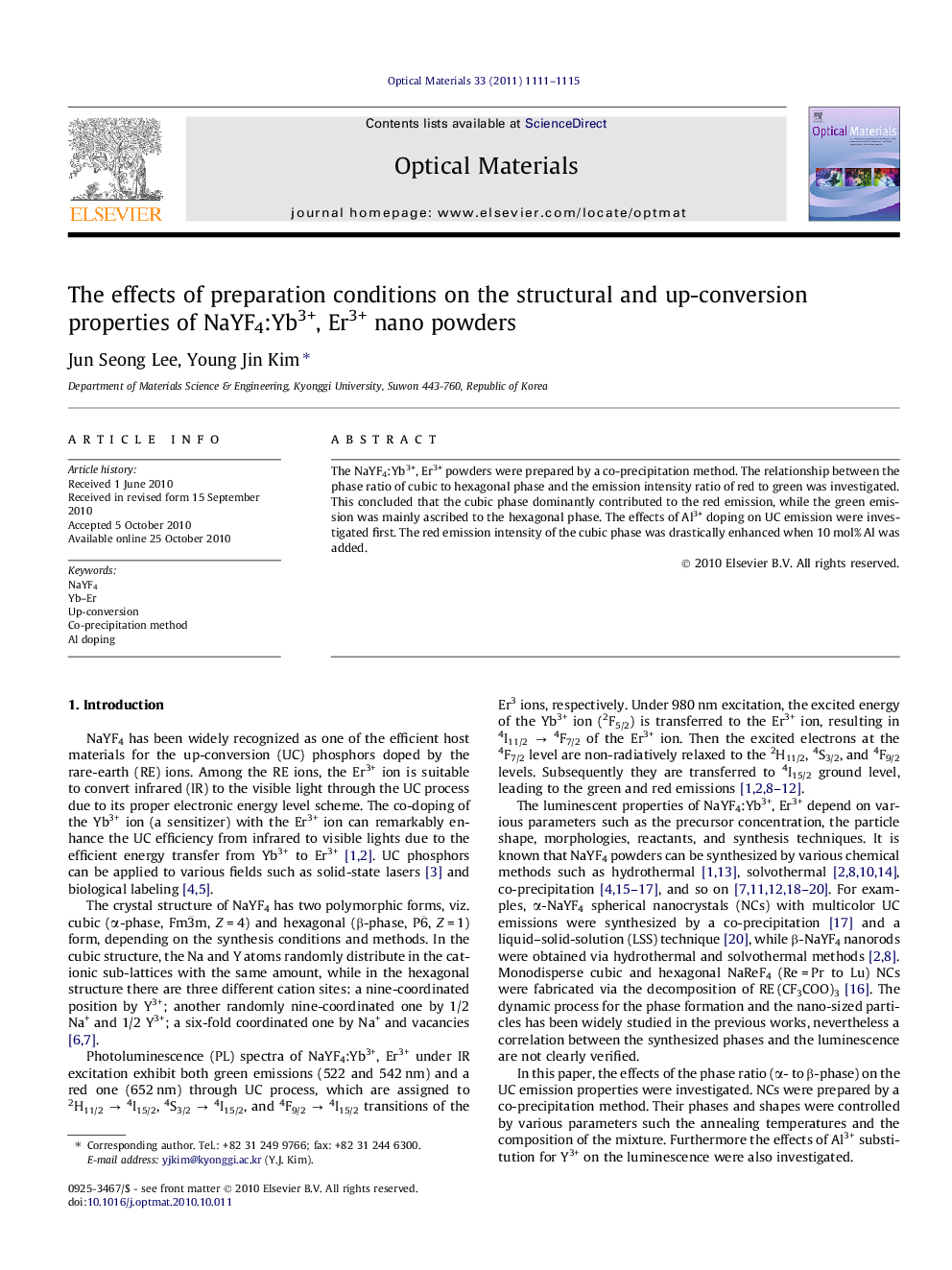 The effects of preparation conditions on the structural and up-conversion properties of NaYF4:Yb3+, Er3+ nano powders