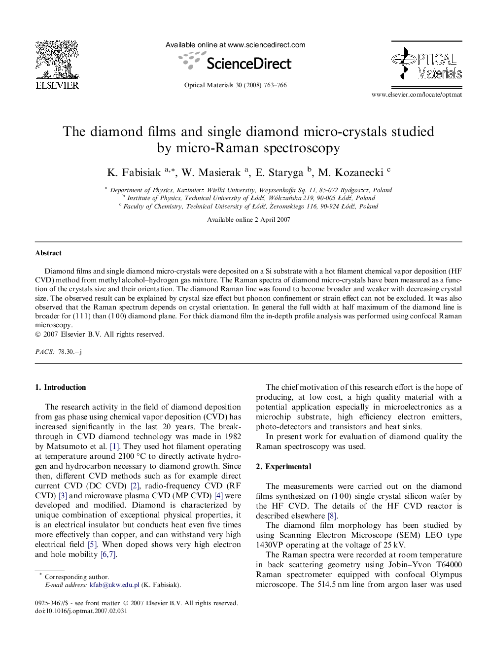 The diamond films and single diamond micro-crystals studied by micro-Raman spectroscopy