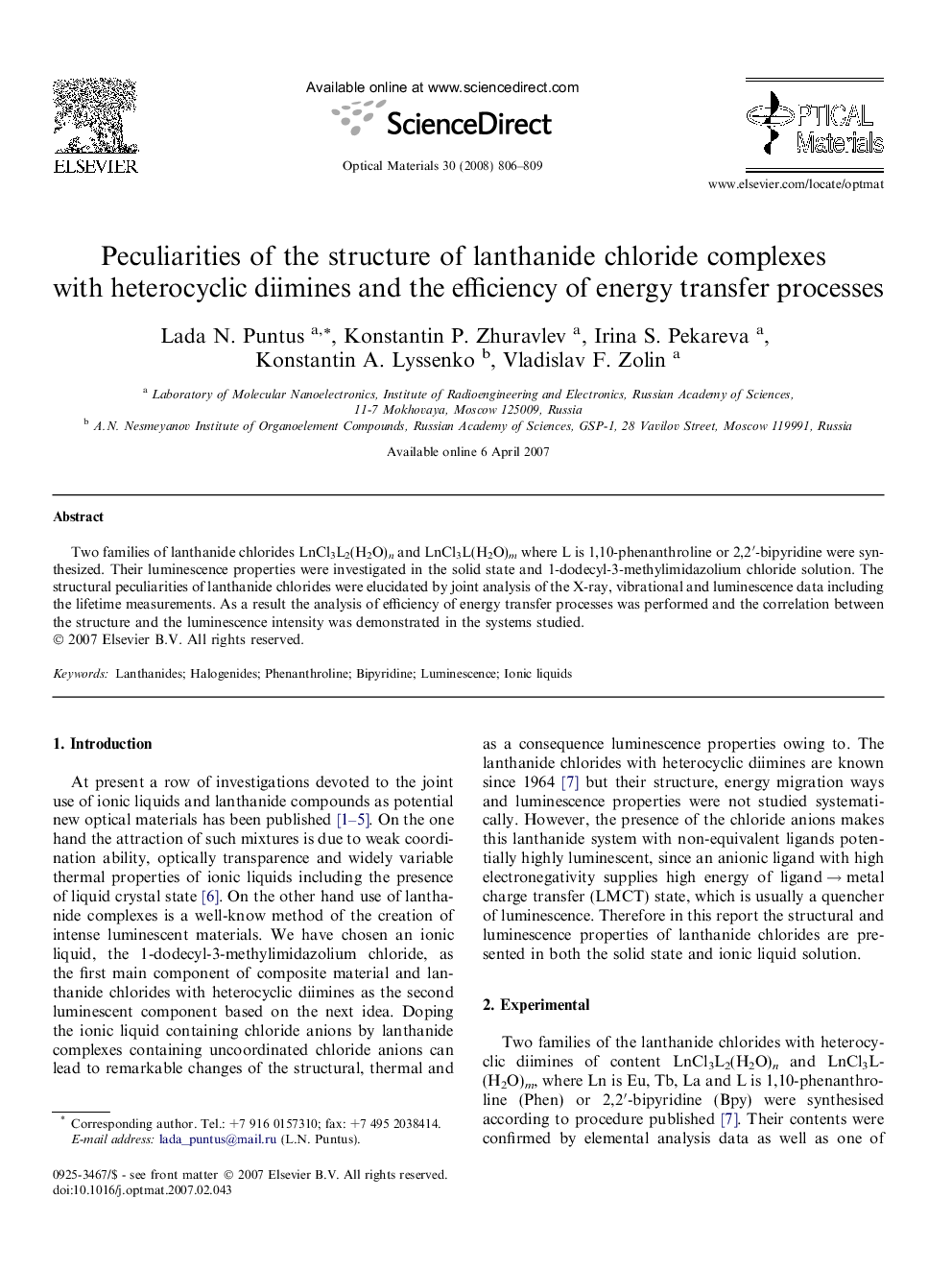 Peculiarities of the structure of lanthanide chloride complexes with heterocyclic diimines and the efficiency of energy transfer processes