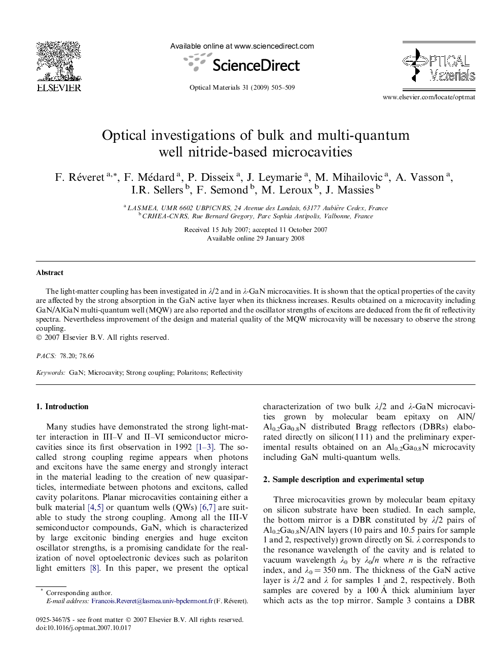 Optical investigations of bulk and multi-quantum well nitride-based microcavities