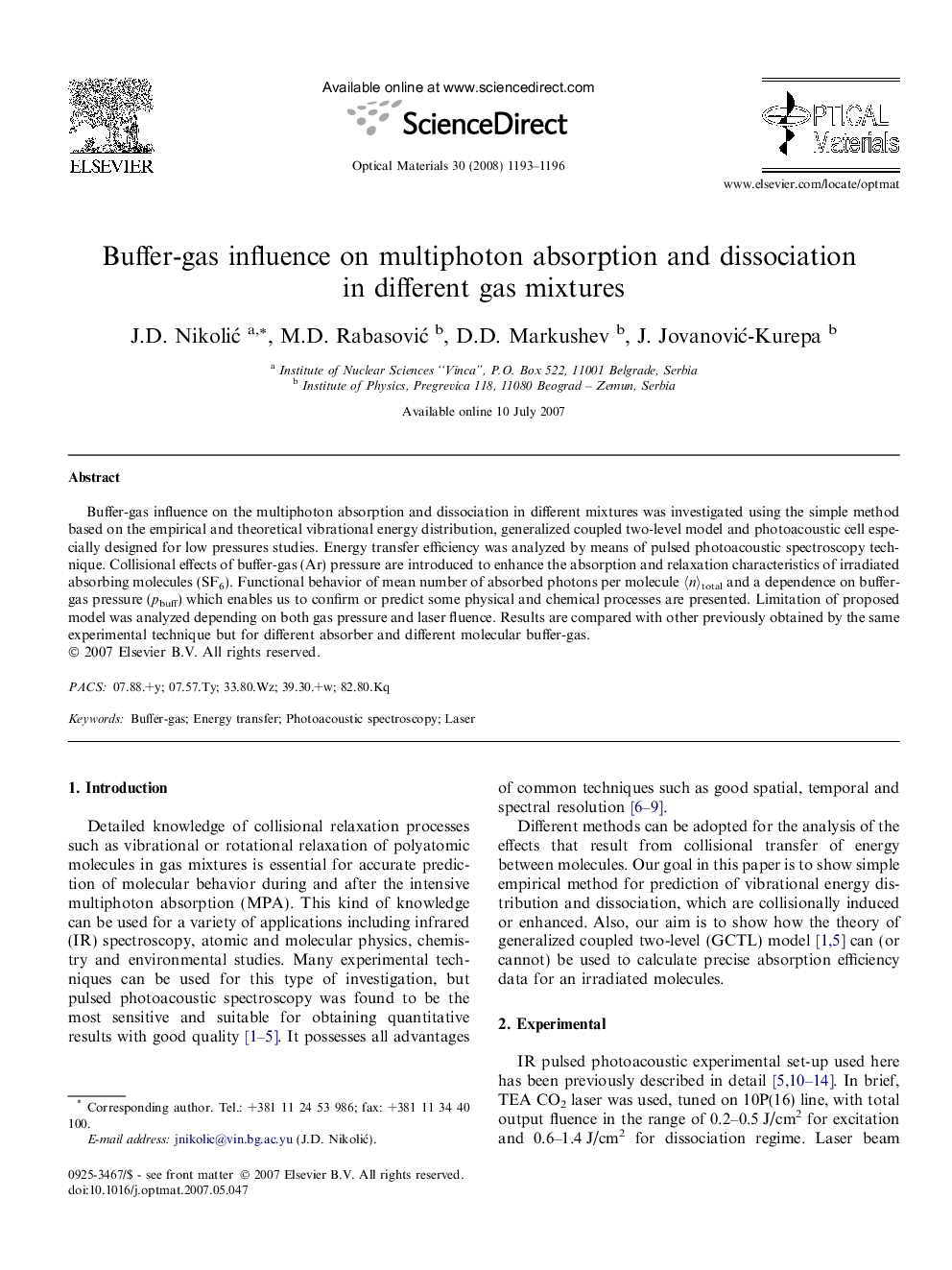 Buffer-gas influence on multiphoton absorption and dissociation in different gas mixtures