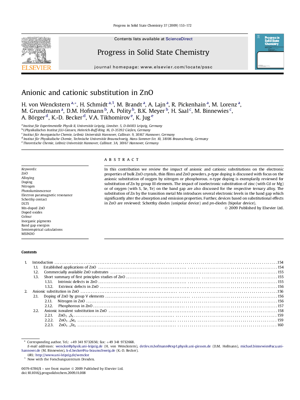 Anionic and cationic substitution in ZnO