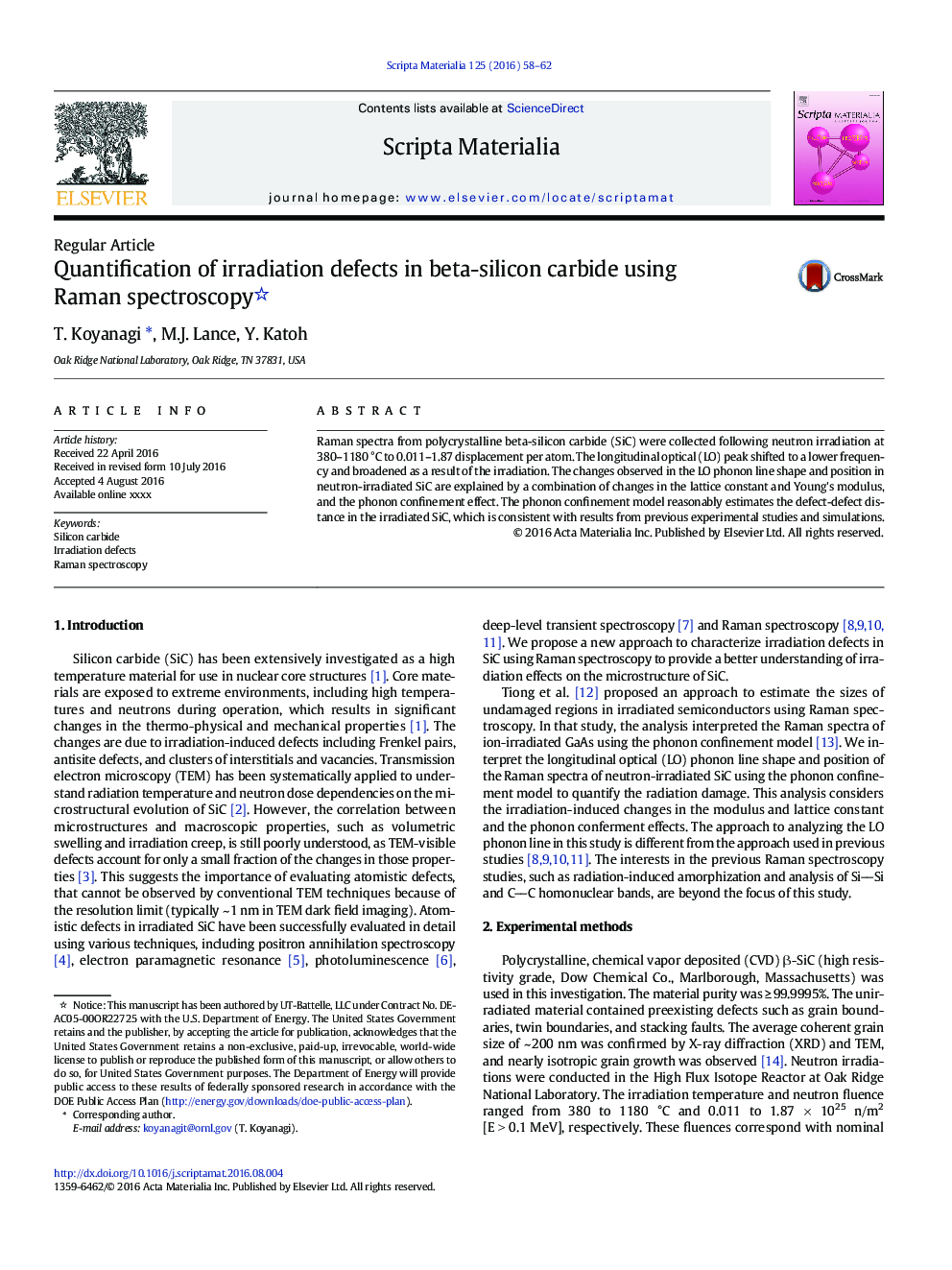 Quantification of irradiation defects in beta-silicon carbide using Raman spectroscopy 