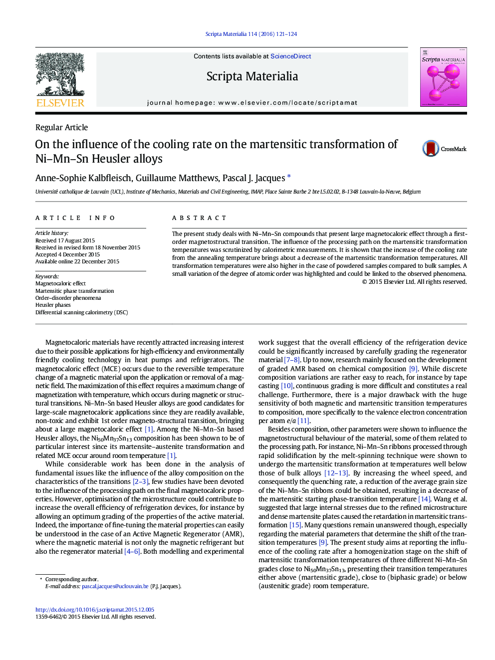 On the influence of the cooling rate on the martensitic transformation of Ni–Mn–Sn Heusler alloys