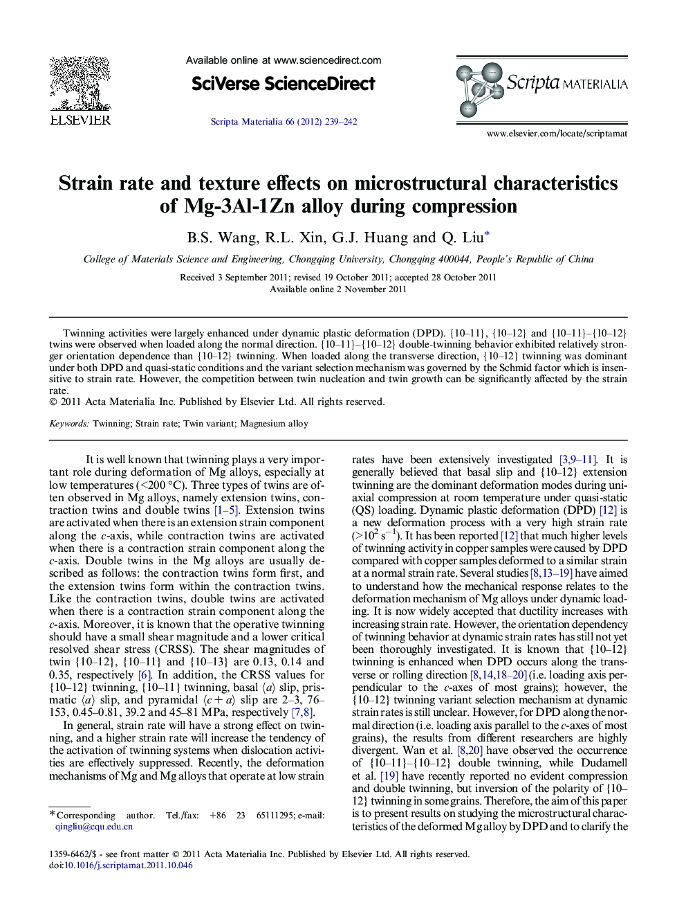 Strain rate and texture effects on microstructural characteristics of Mg-3Al-1Zn alloy during compression