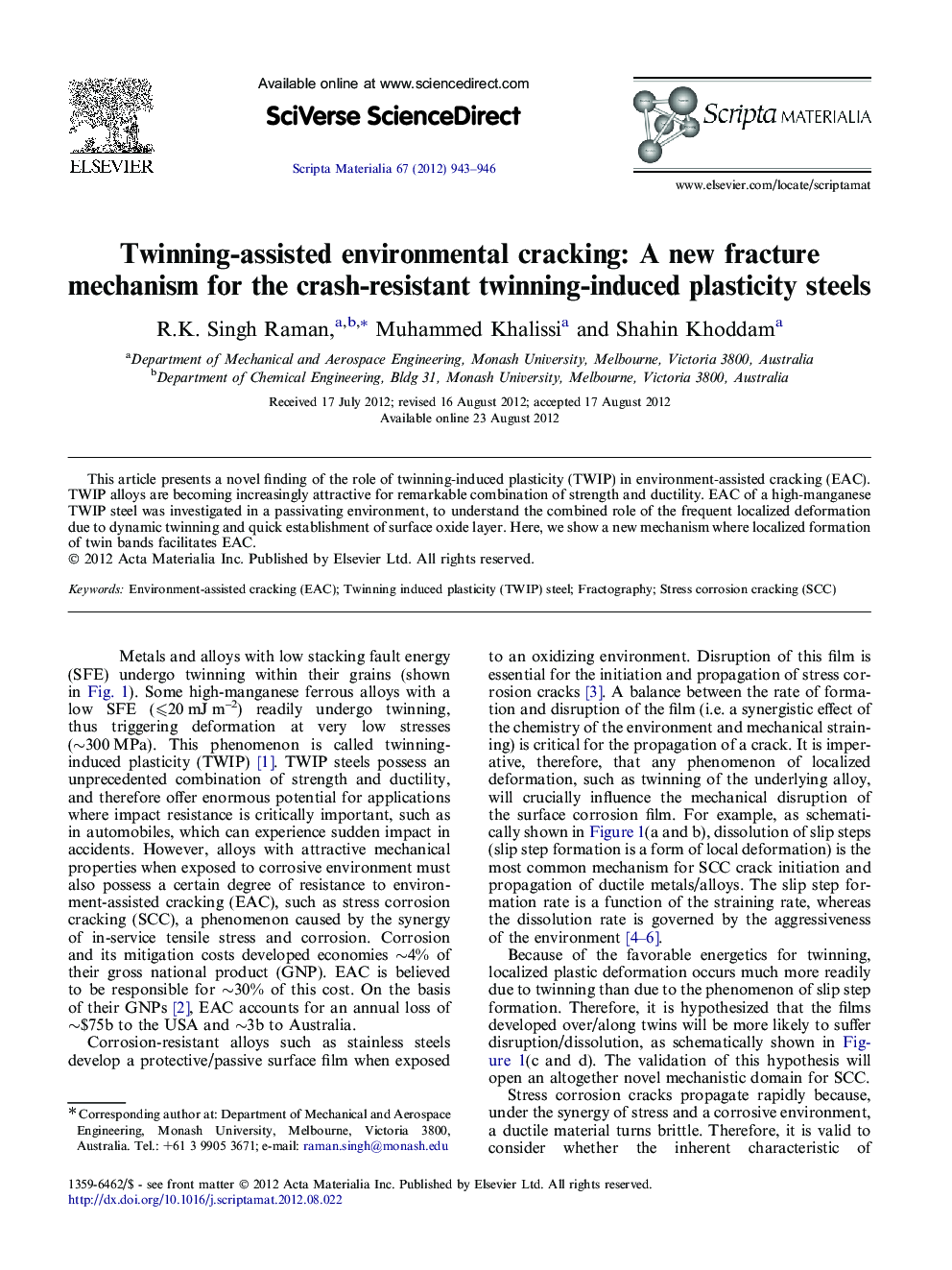 Twinning-assisted environmental cracking: A new fracture mechanism for the crash-resistant twinning-induced plasticity steels