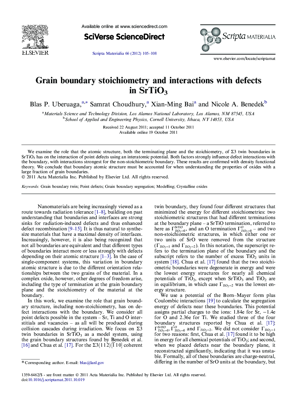 Grain boundary stoichiometry and interactions with defects in SrTiO3