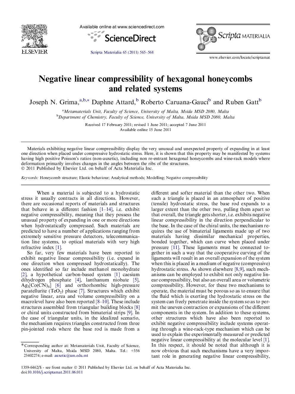 Negative linear compressibility of hexagonal honeycombs and related systems