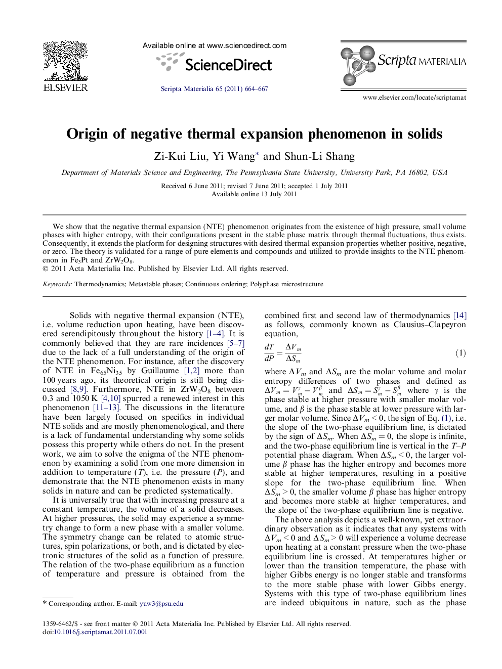 Origin of negative thermal expansion phenomenon in solids