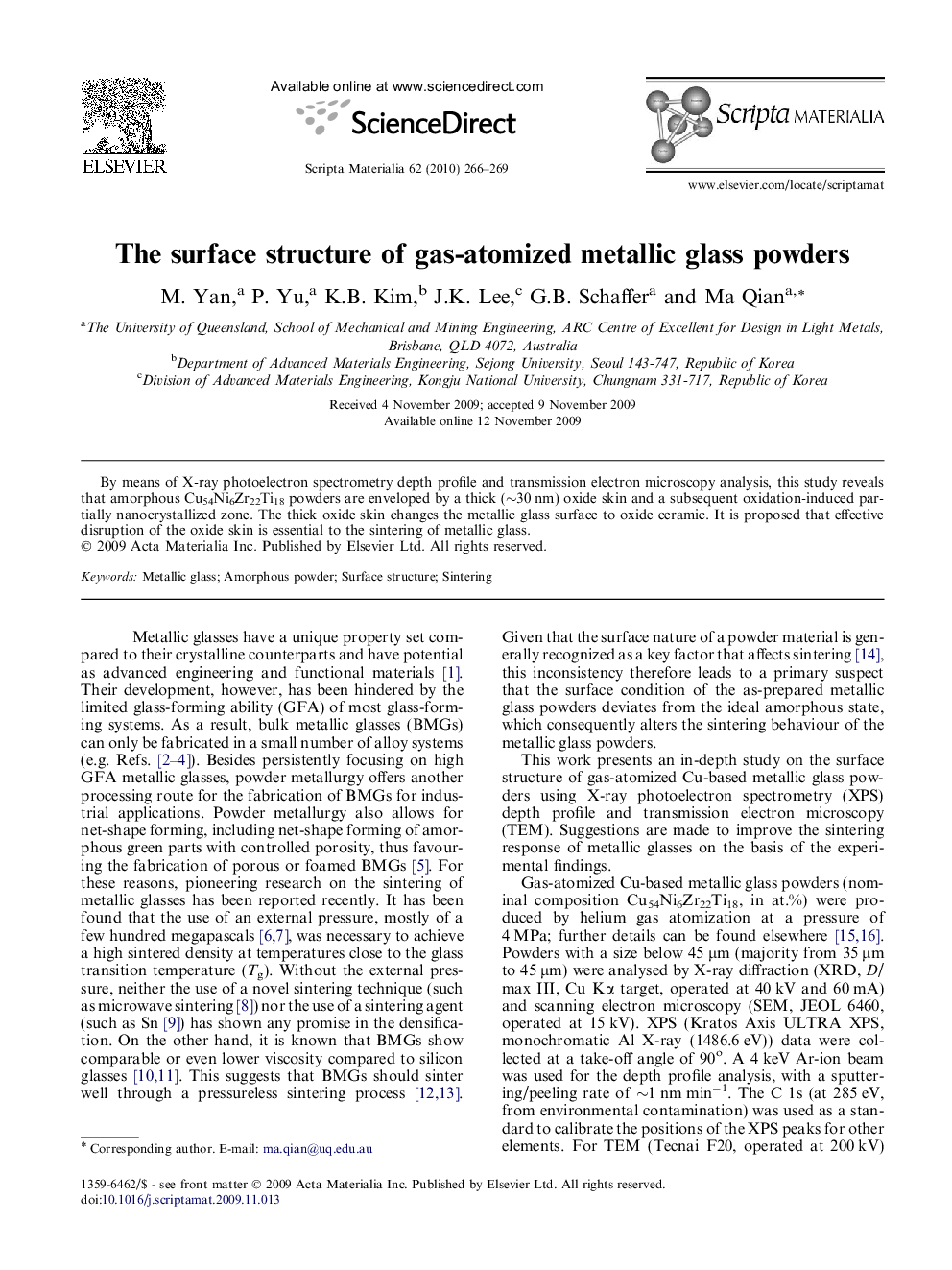 The surface structure of gas-atomized metallic glass powders