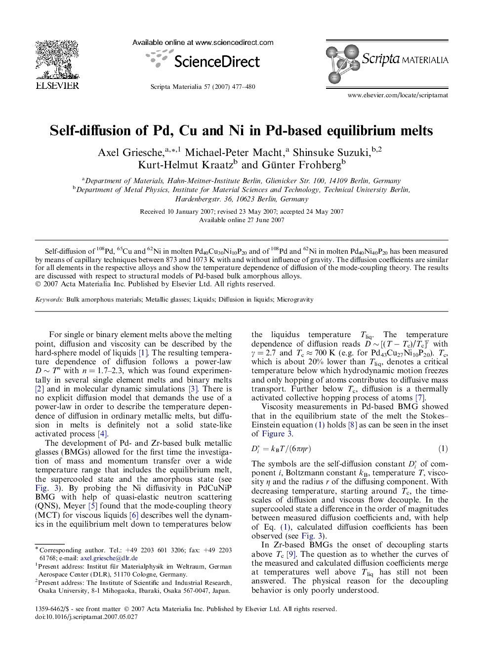 Self-diffusion of Pd, Cu and Ni in Pd-based equilibrium melts