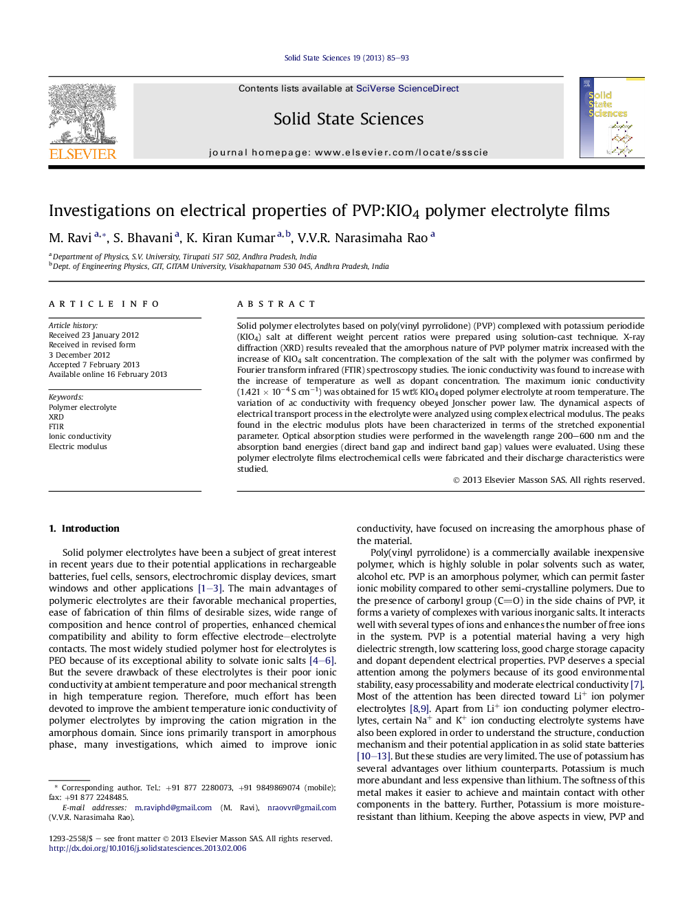 Investigations on electrical properties of PVP:KIO4 polymer electrolyte films