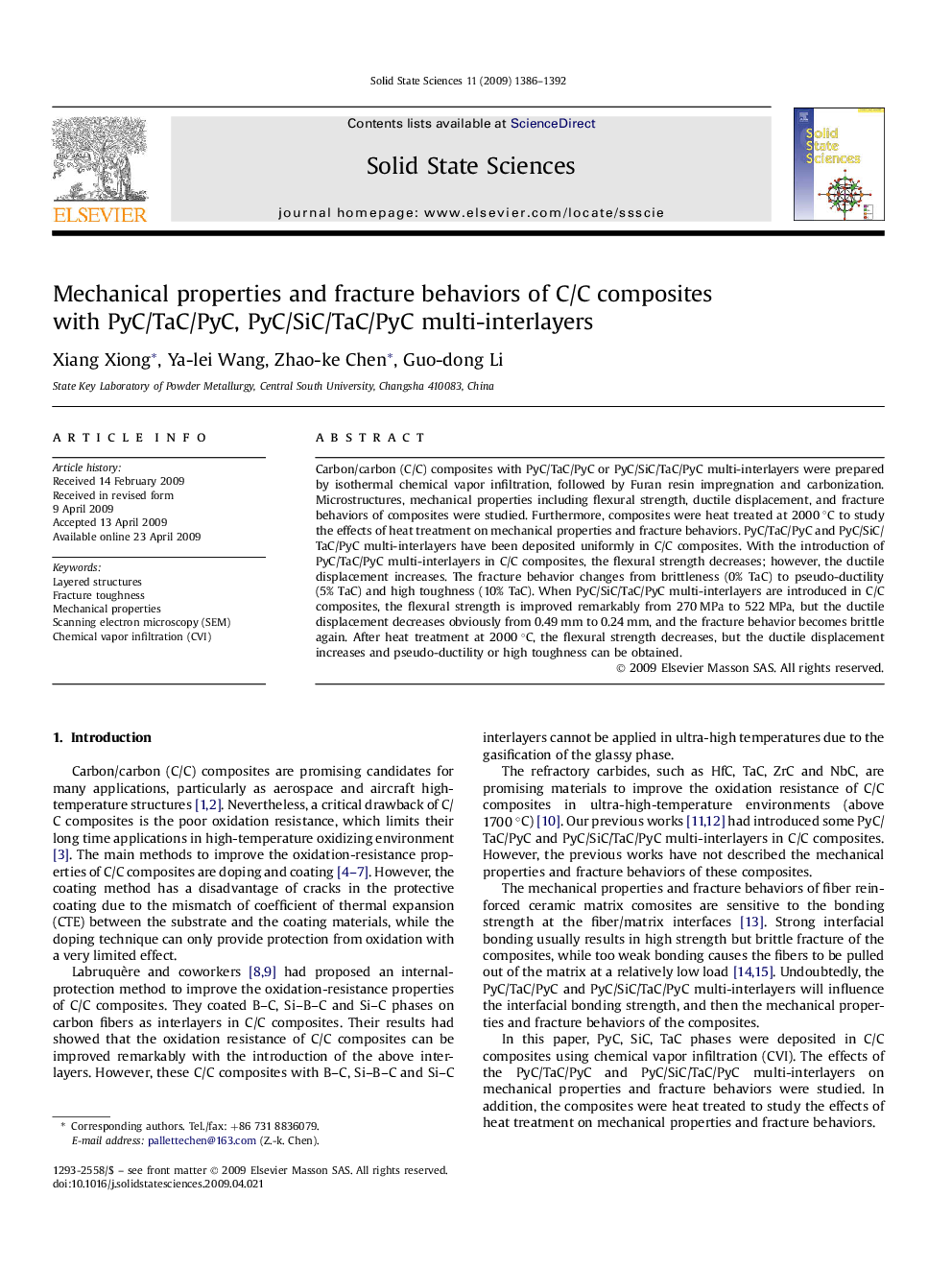 Mechanical properties and fracture behaviors of C/C composites with PyC/TaC/PyC, PyC/SiC/TaC/PyC multi-interlayers