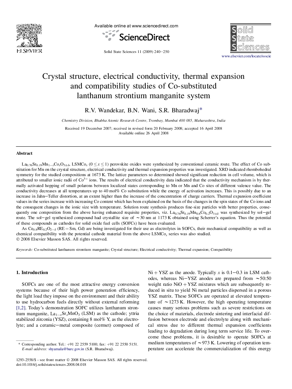 Crystal structure, electrical conductivity, thermal expansion and compatibility studies of Co-substituted lanthanum strontium manganite system