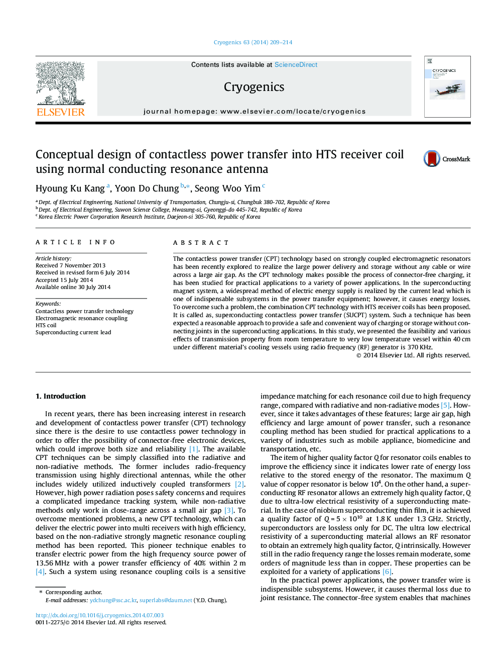 Conceptual design of contactless power transfer into HTS receiver coil using normal conducting resonance antenna