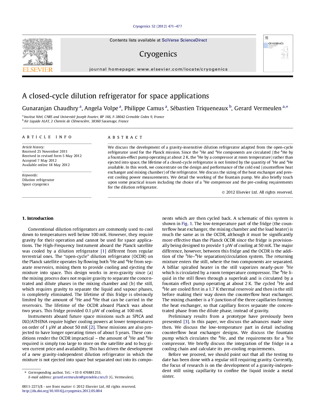 A closed-cycle dilution refrigerator for space applications