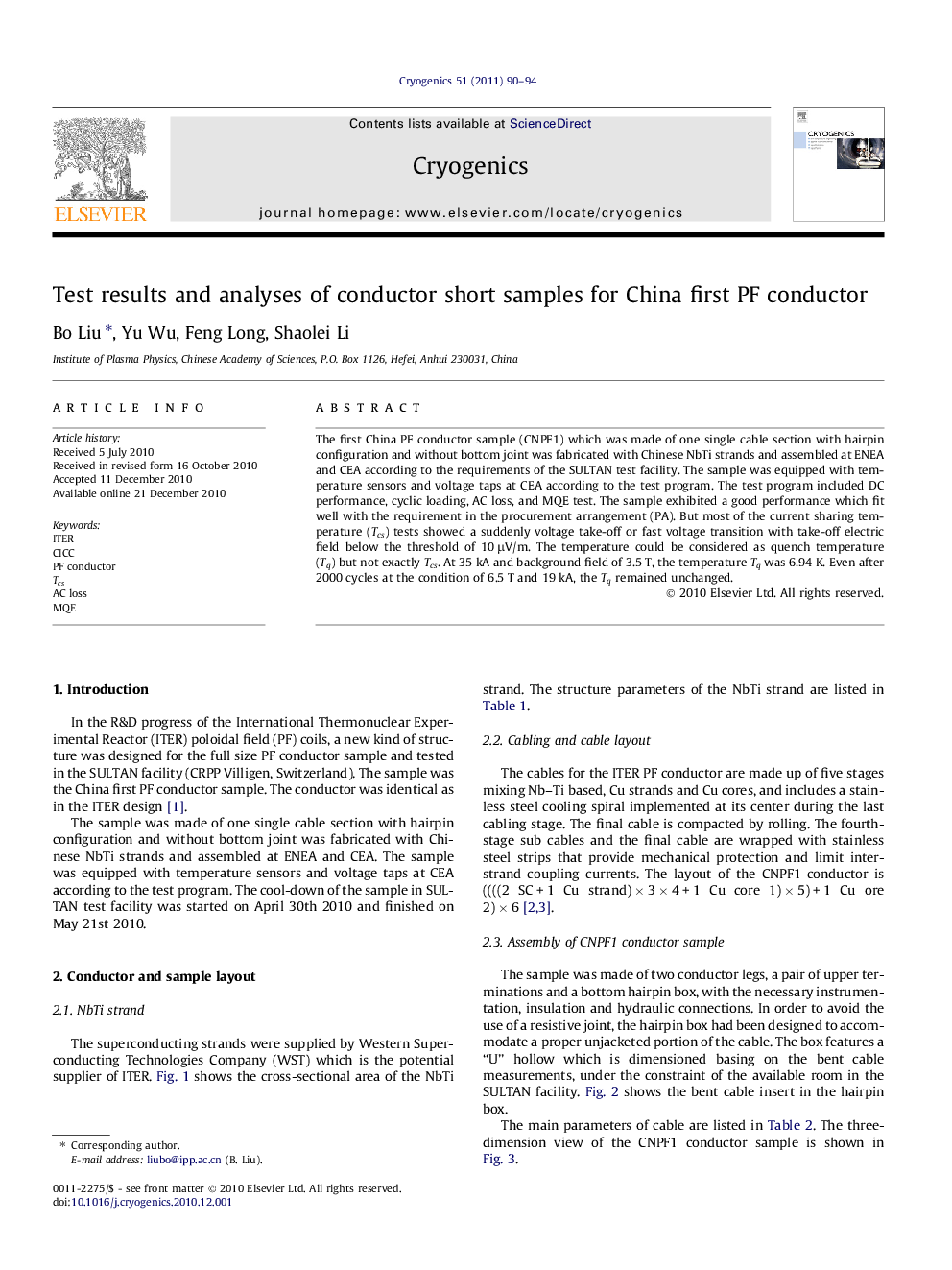 Test results and analyses of conductor short samples for China first PF conductor