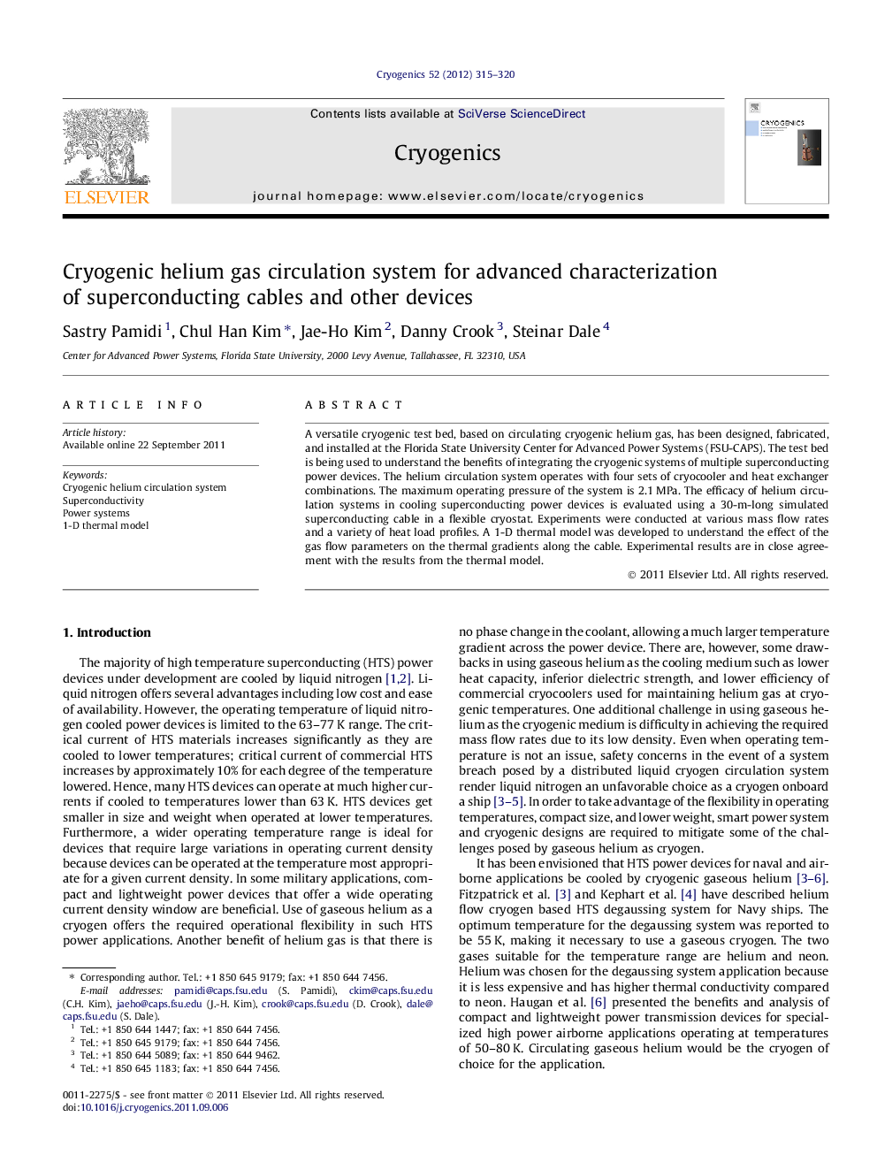 عکس صفحه اول مقاله: Cryogenic helium gas circulation system for advanced characterization of superconducting cables and other devices Cryogenic helium gas circulation system for advanced characterization of superconducting cables and other devices