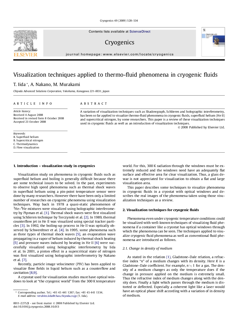 Visualization techniques applied to thermo-fluid phenomena in cryogenic fluids