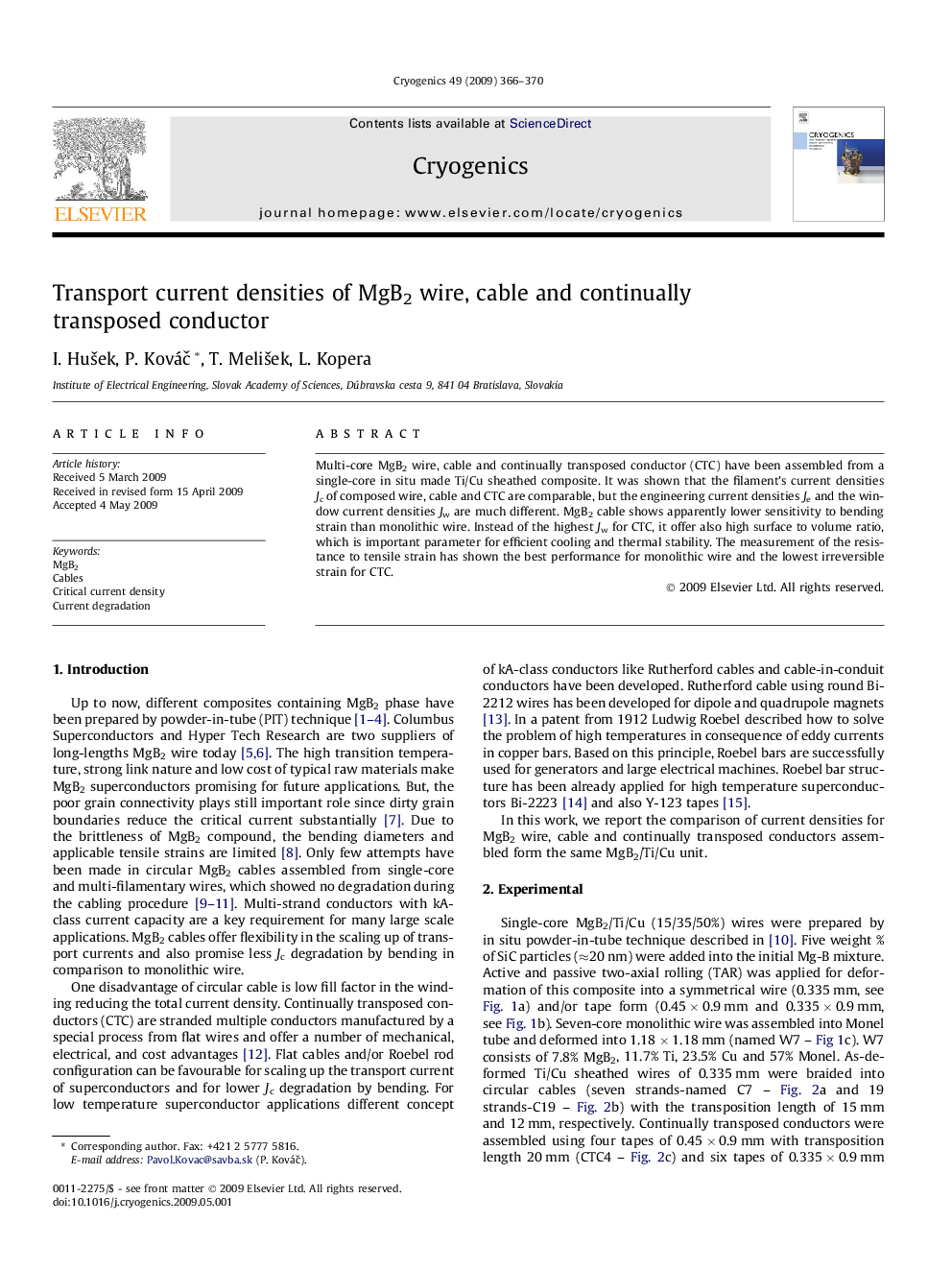 Transport current densities of MgB2 wire, cable and continually transposed conductor