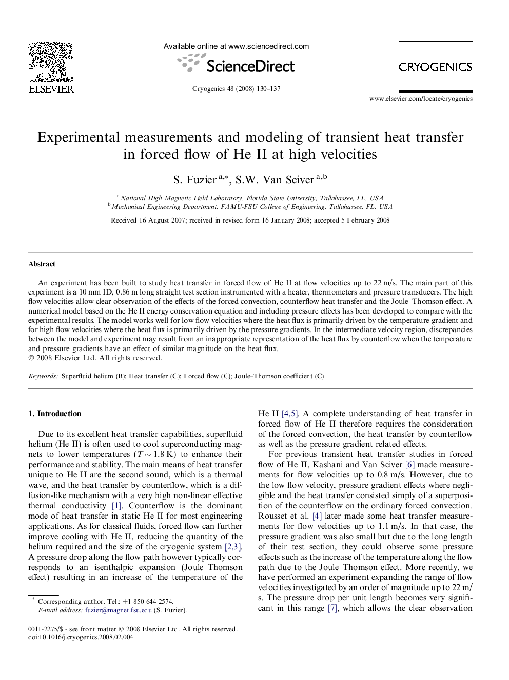 Experimental measurements and modeling of transient heat transfer in forced flow of He II at high velocities