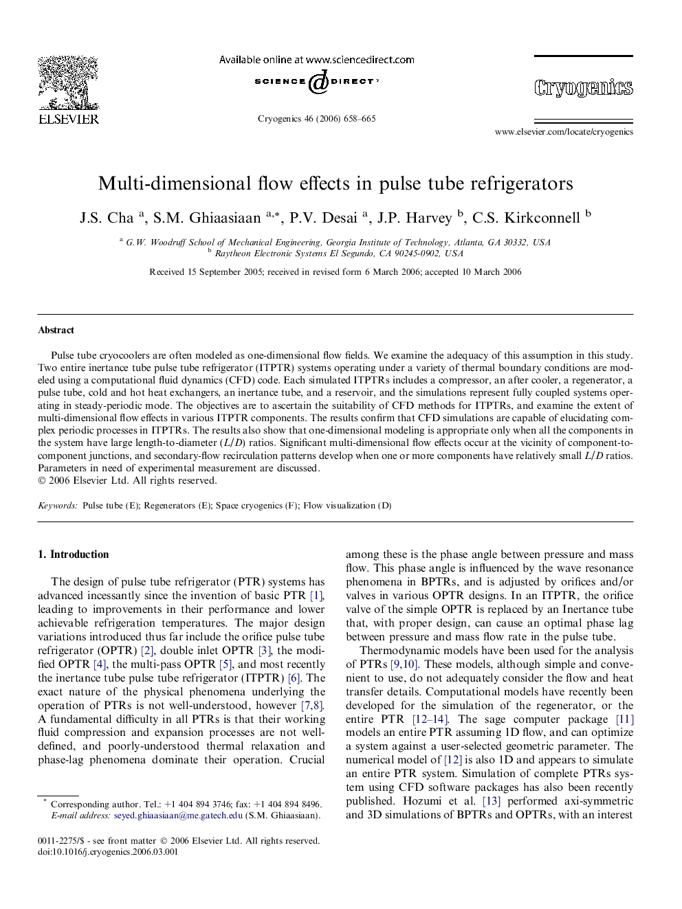 Multi-dimensional flow effects in pulse tube refrigerators