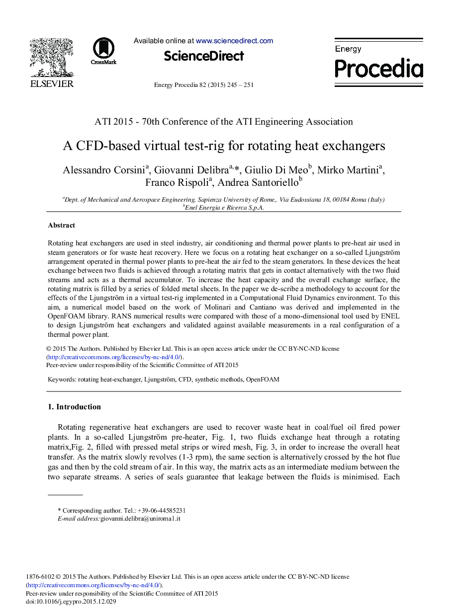 A CFD-based Virtual Test-rig for Rotating Heat Exchangers 