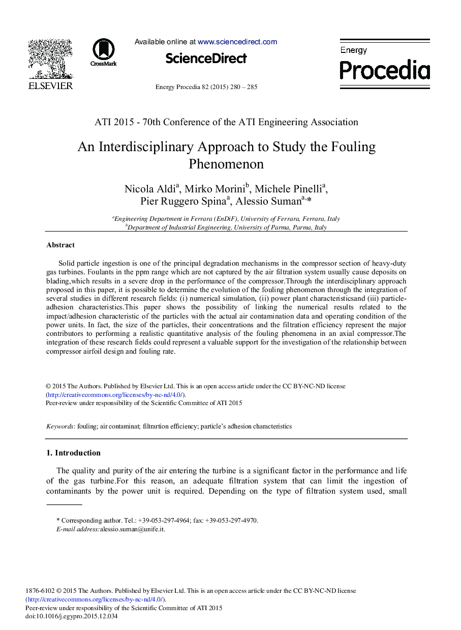 An Interdisciplinary Approach to Study the Fouling Phenomenon 