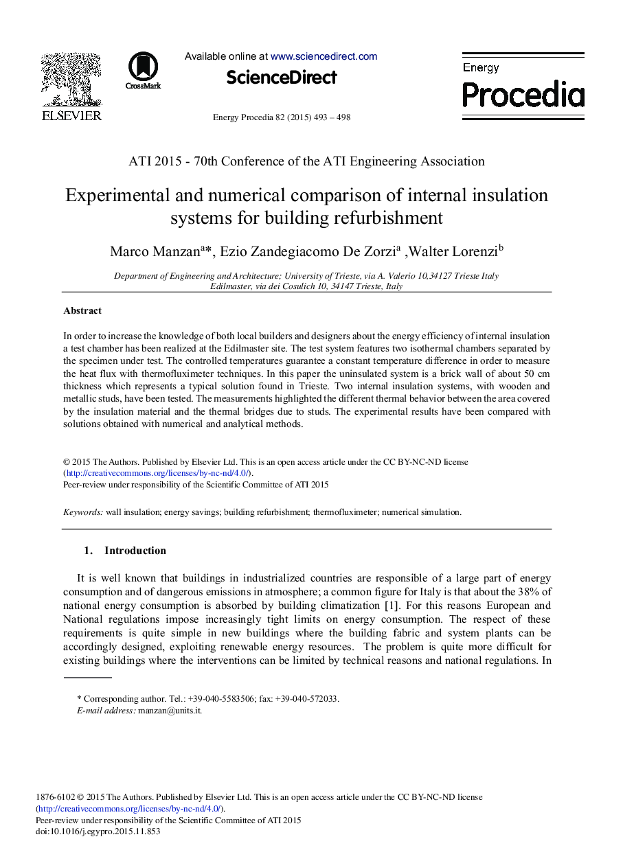 Experimental and Numerical Comparison of Internal Insulation Systems for Building Refurbishment 