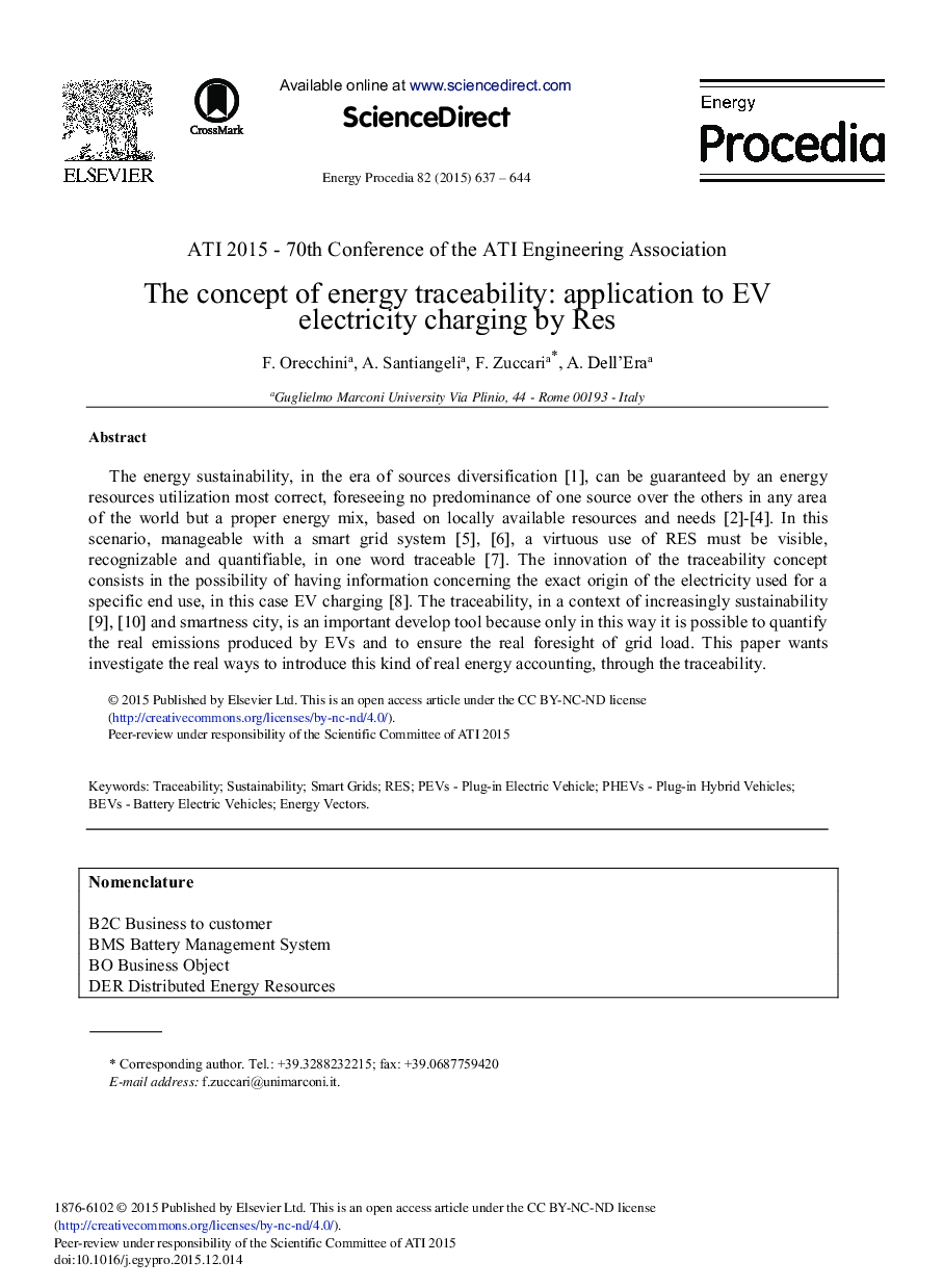 The Concept of Energy Traceability: Application to EV Electricity Charging by Res 