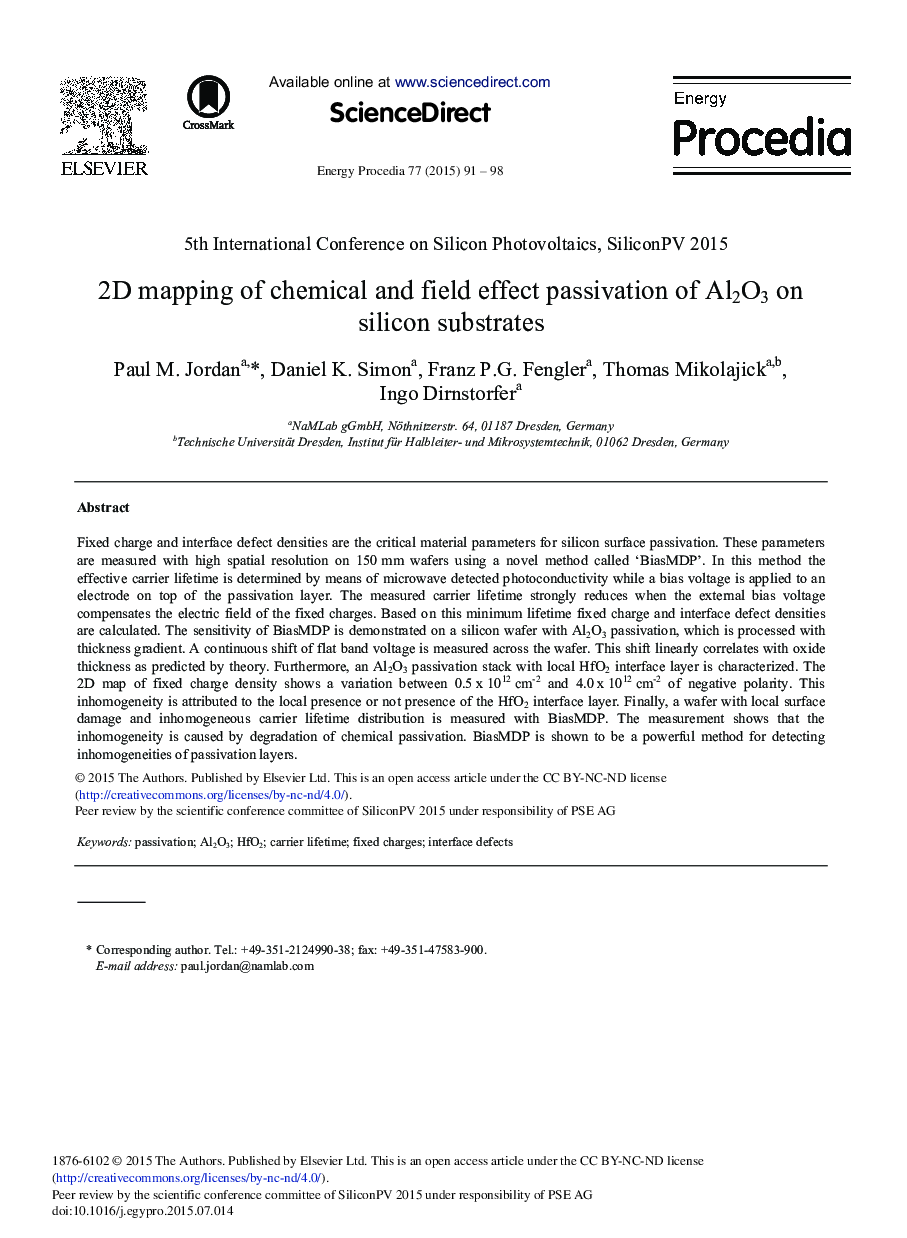 2D Mapping of Chemical and Field Effect Passivation of Al2O3 on Silicon Substrates 