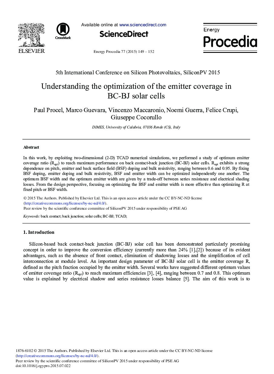 Understanding the Optimization of the Emitter Coverage in BC-BJ Solar Cells 