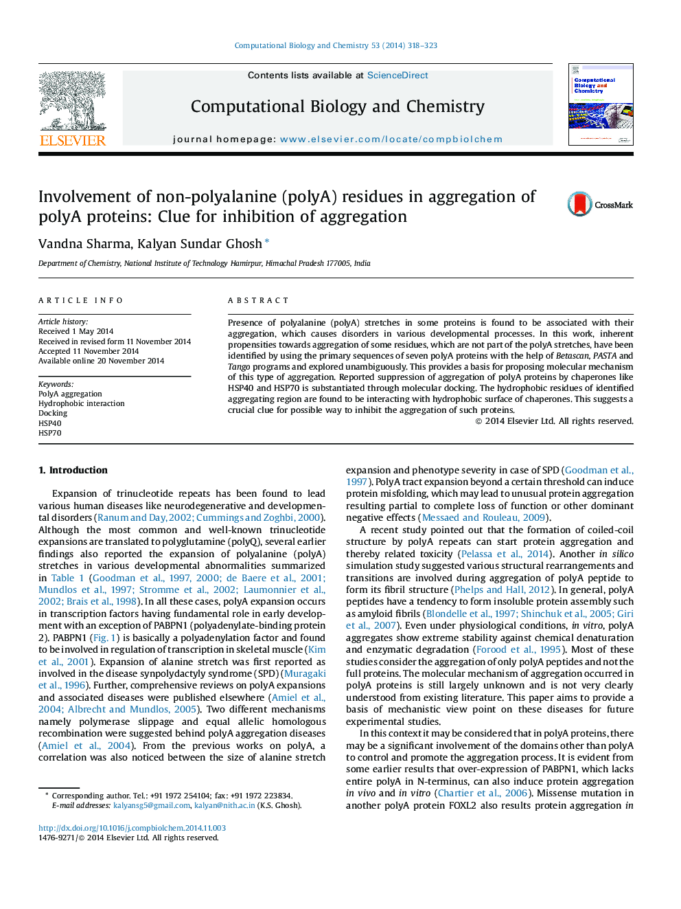 Involvement of non-polyalanine (polyA) residues in aggregation of polyA proteins: Clue for inhibition of aggregation