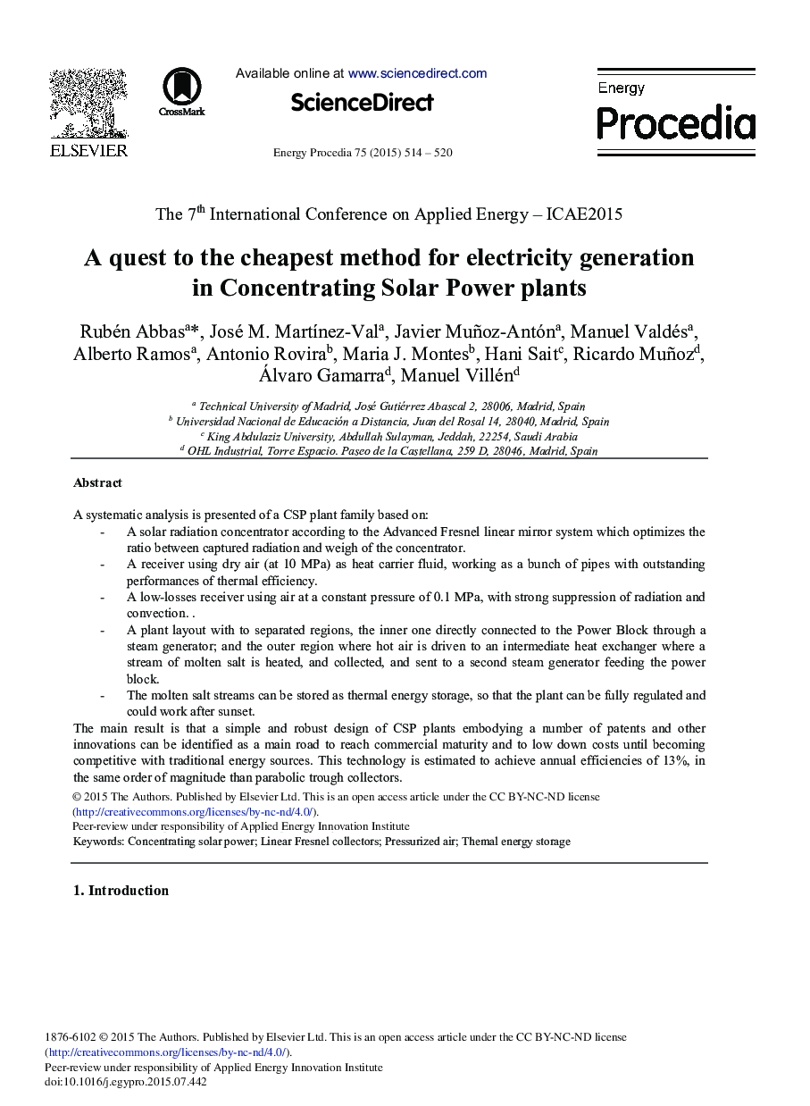 A Quest to the Cheapest Method for Electricity Generation in Concentrating Solar Power Plants 