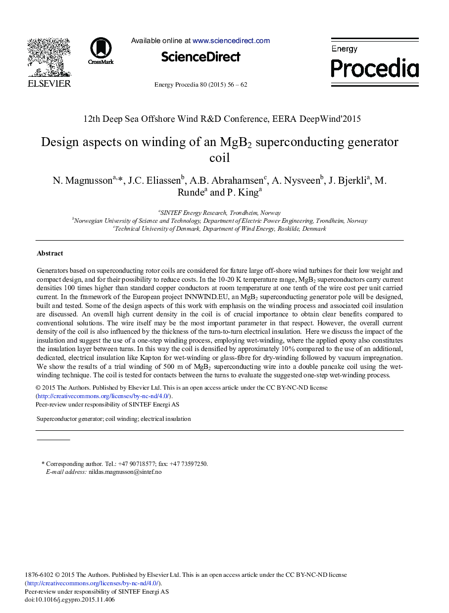 Design Aspects on Winding of an MgB2 Superconducting Generator Coil 