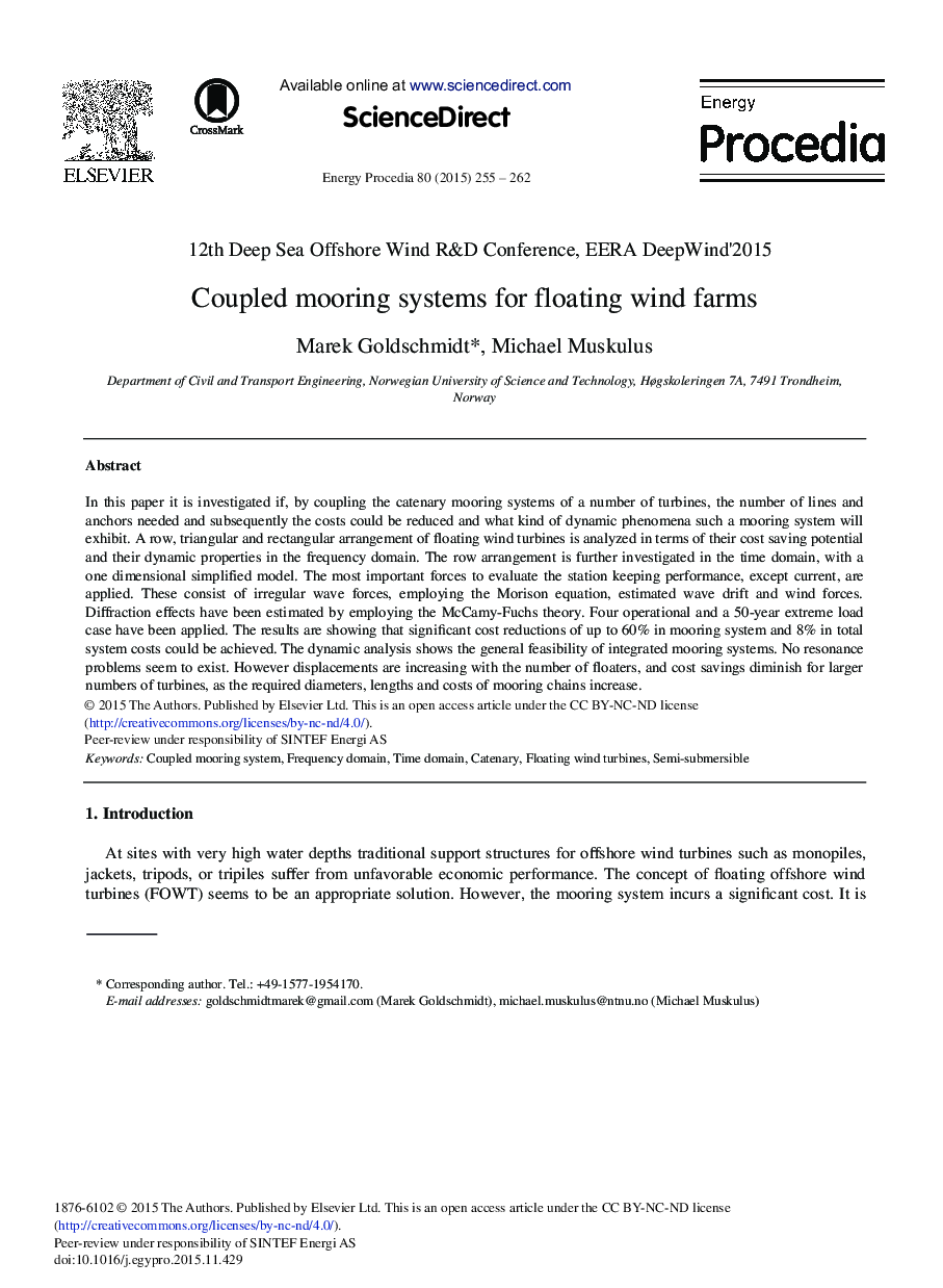Coupled Mooring Systems for Floating Wind Farms 
