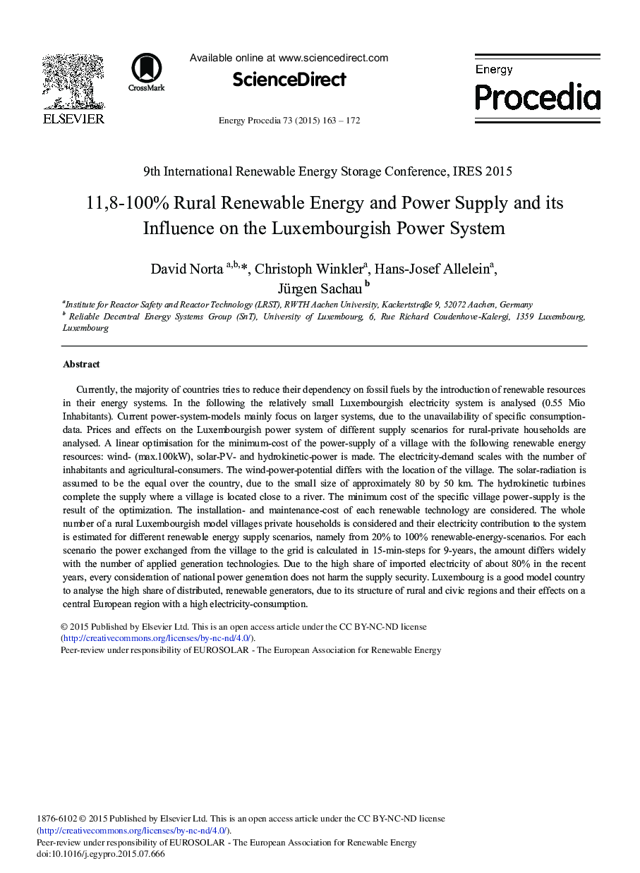 11.8-100٪ انرژی تجدید پذیر روستایی و منبع تغذیه و تأثیر آن بر سیستم قدرت لوگزامبورگ 
