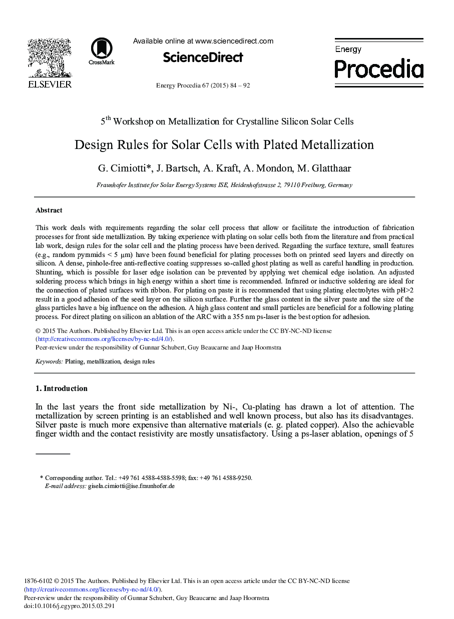 Design Rules for Solar Cells with Plated Metallization 