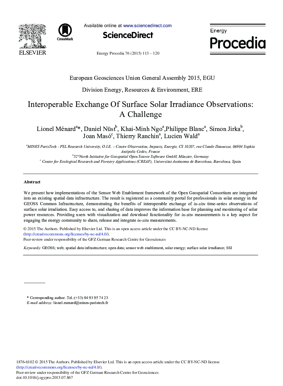 Interoperable Exchange of Surface Solar Irradiance Observations: A Challenge 