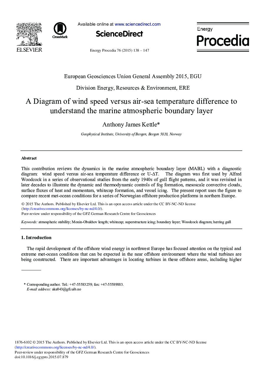 A Diagram of Wind Speed Versus Air-sea Temperature Difference to Understand the Marine atmospheric Boundary Layer 