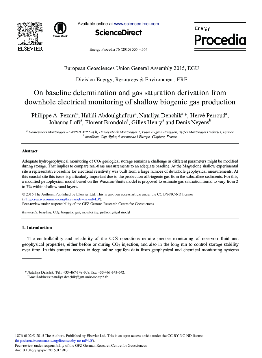 On Baseline Determination and Gas Saturation Derivation from Downhole Electrical Monitoring of Shallow Biogenic Gas Production 