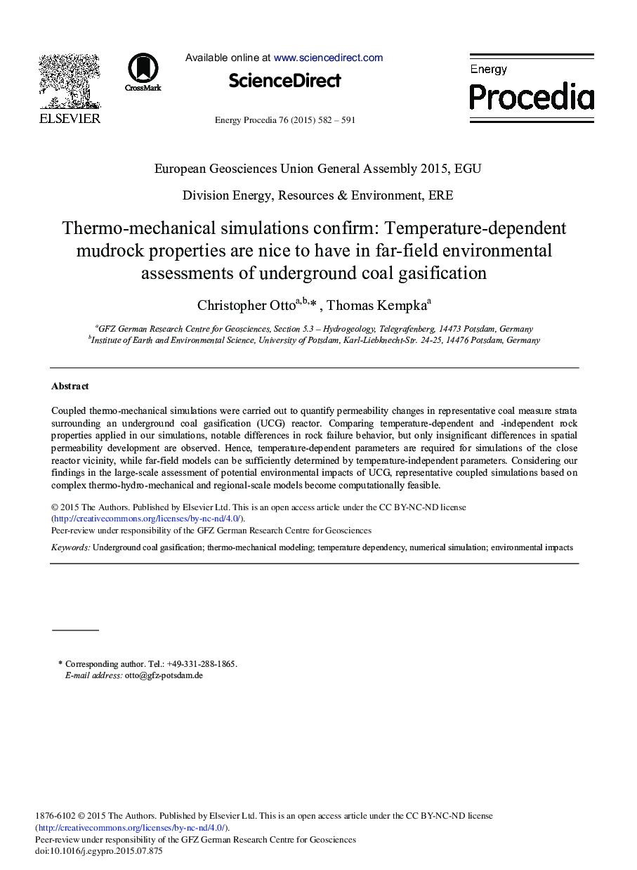 Thermo-mechanical Simulations Confirm: Temperature-dependent Mudrock Properties are Nice to have in Far-field Environmental Assessments of Underground Coal Gasification 