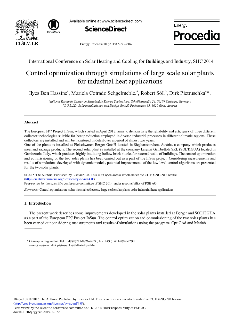 Control Optimization through Simulations of Large Scale Solar Plants for Industrial Heat Applications