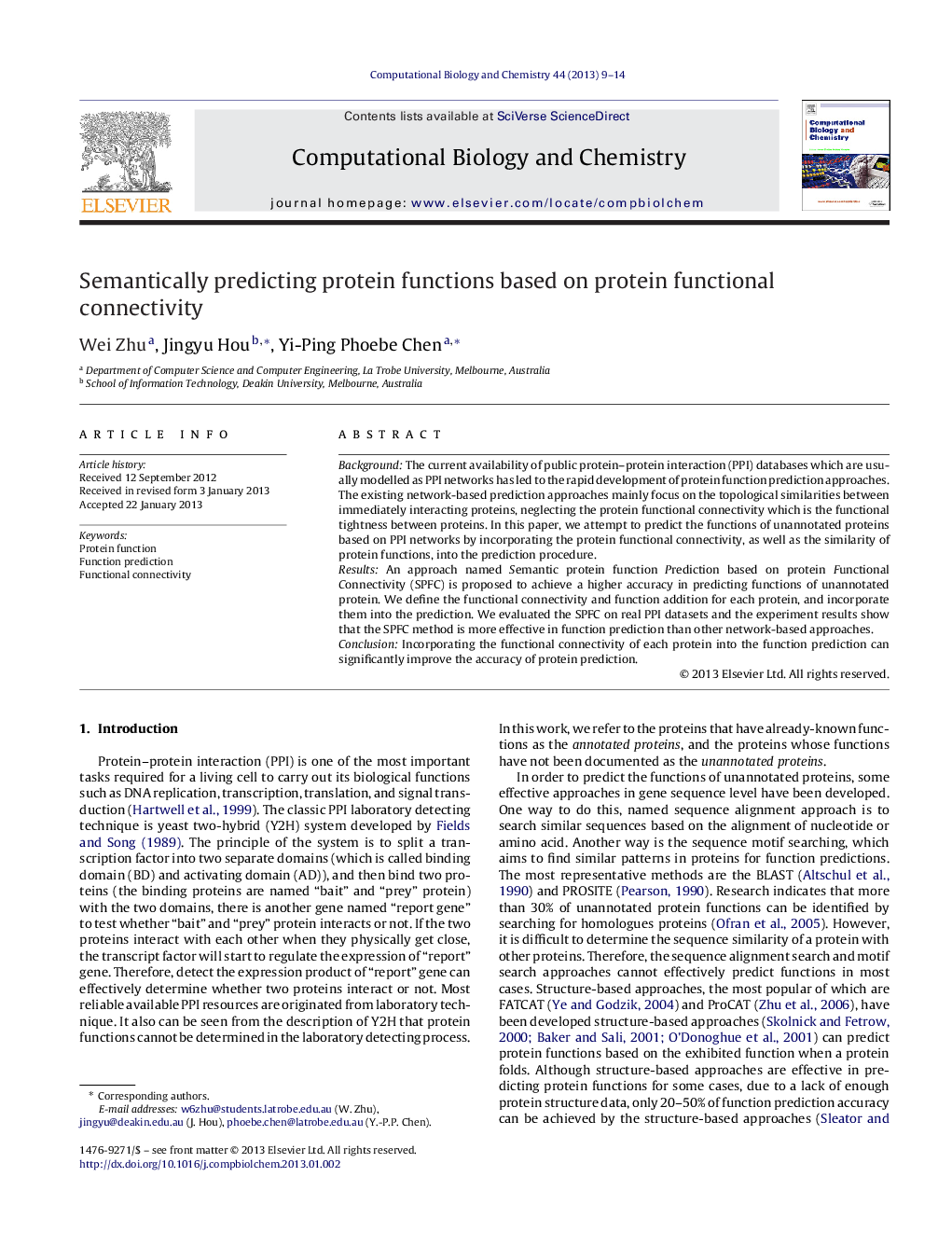 Semantically predicting protein functions based on protein functional connectivity