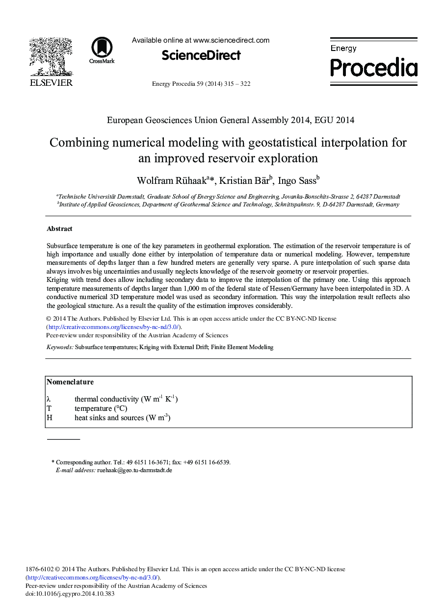 Combining Numerical Modeling with Geostatistical Interpolation for an Improved Reservoir Exploration 