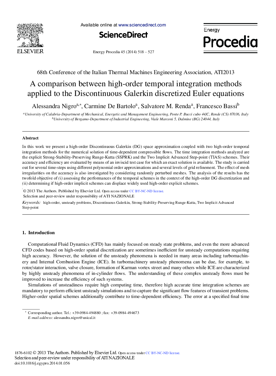 A Comparison between High-order Temporal Integration Methods Applied to the Discontinuous Galerkin Discretized Euler Equations 